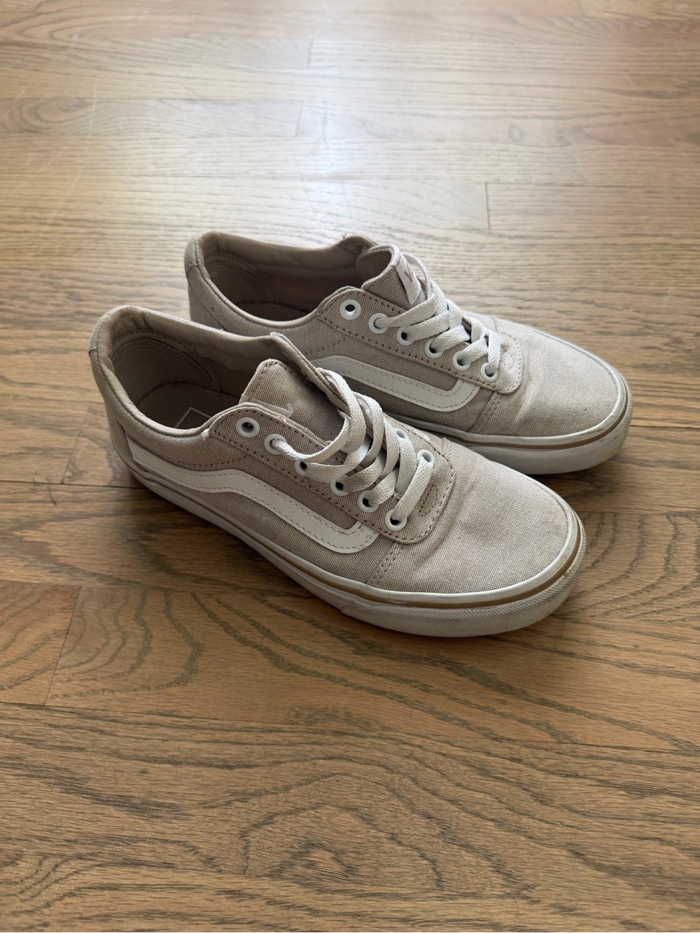 Tan and White Vans